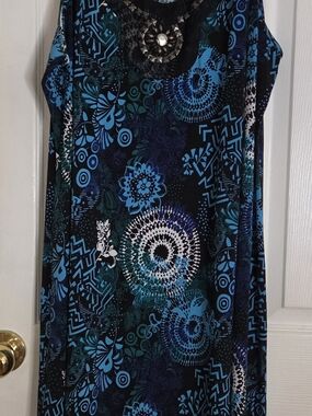 Vintage 1990' Plus Size Jacklyn Smith Embellished Sleeveless Dress